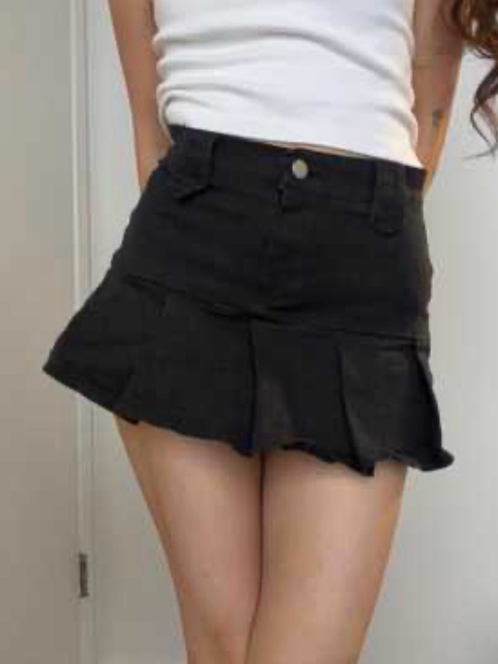 Oak + Fort Black Mini Skort Built-In Shorts Twill Size 2